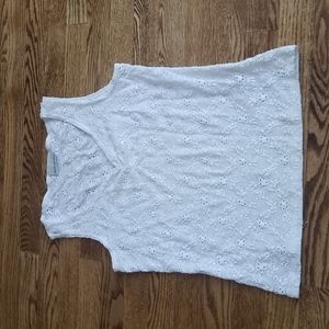 (M) Premiere Collection Dainty Eyelet Design Tank Top Nylon Blend Cottagecore
